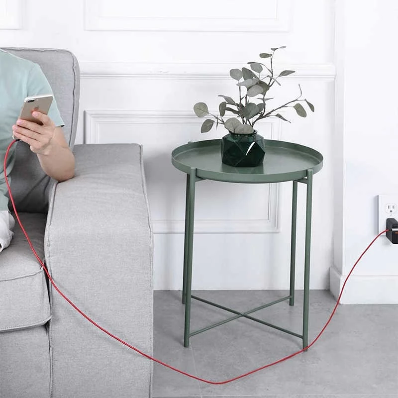 USB–Lightning laidas Aukey CB-AL01 Raudonas — Pintas nailoninis, Lightning jungtis Apple įrenginiams