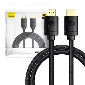 Baseus High Definition Series HDMI 2.1 laidas, 8K 60Hz, 3D, HDR, 48Gbps, 2m (juodas)