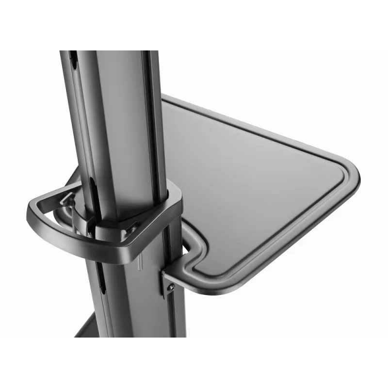 Grindinis TV stovas Gembird TVS-70T-02, 37–70 colių, 70 kg, VESA 200x200–600x400, pakreipimas ±5°/−12°, aukščio reguliavimas, ratukai, kabelių valdymas