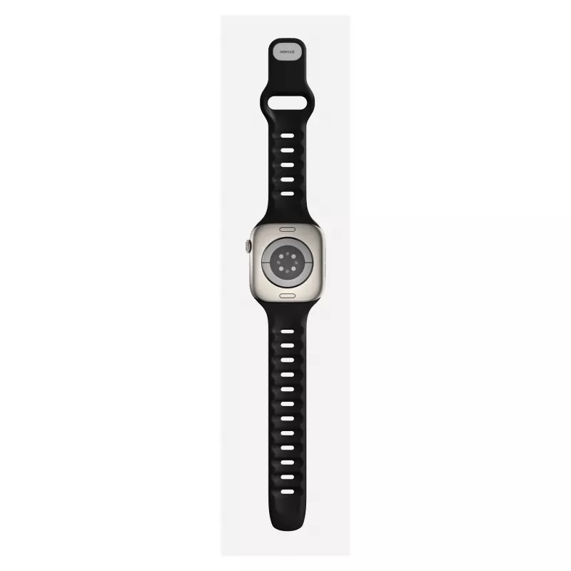 Dirželis laikrodžiui Nomad Tempo Band Black Rubber, 18 mm plotis, tinka 135–175 mm riešams