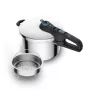 Slėginė viryklė Tefal SECURE TRENDY 6 L su nerūdijančio plieno garinimo krepšeliu, indukcijai tinkama