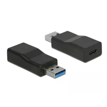 Lyčių keitiklis DeLOCK 65696 USB 3.1 Gen 2 Type-A į Type-C juodas