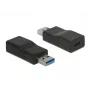 Lyčių keitiklis DeLOCK 65696 USB 3.1 Gen 2 Type-A į Type-C juodas