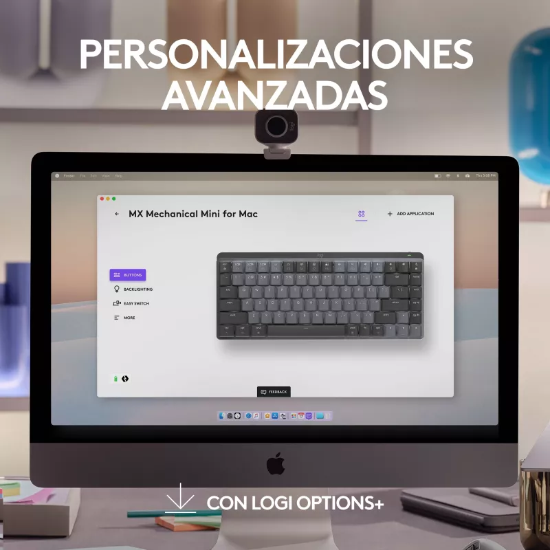 Logitech MX Mechanical Mini for Mac belaidė klaviatūra su Bluetooth, kosminė pilka (920-010837)