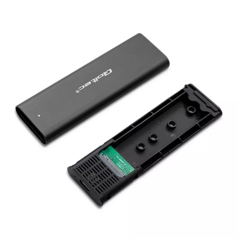 Qoltec 50312 išorinis M.2 NVMe SSD korpusas, USB Type-C, juodas