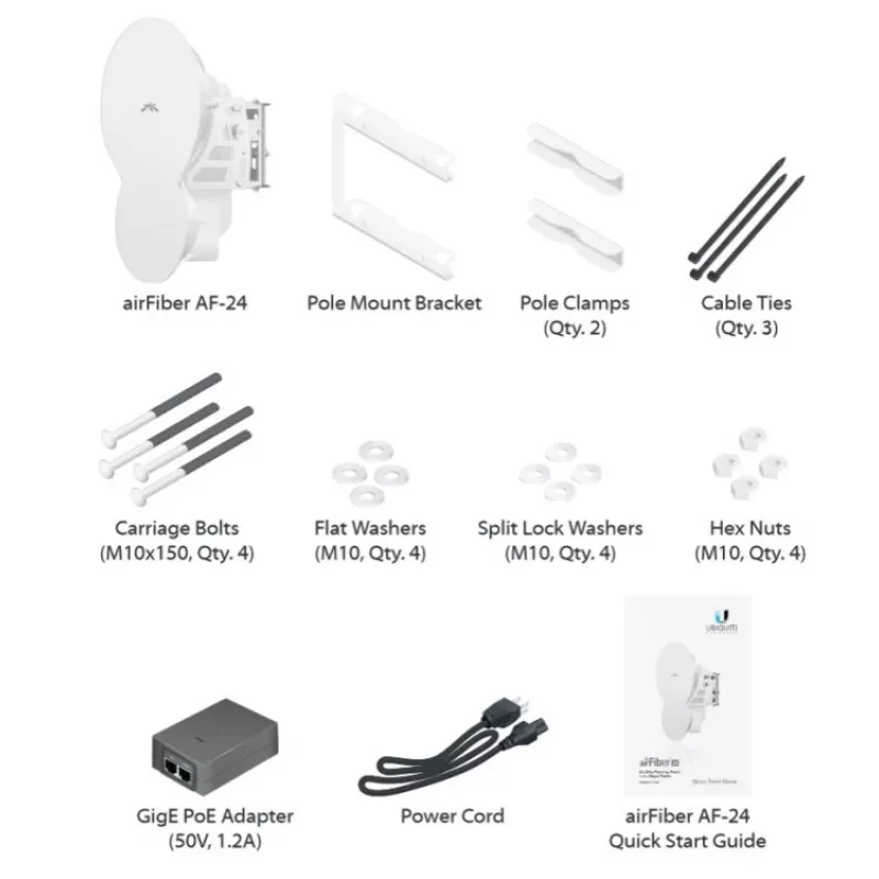 Ubiquiti AirFiber AF-24, 1,4 Gbps+ atgalinis ryšys, 24 GHz (kaina už vnt.)