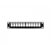 LANBERG PPKS-9112-B aklina plokštė stelažui, 12 prievadų, 1U, metalinė, pilka, 254×44,5×99,3 mm