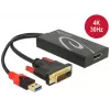 Adapterinis kabelis DVI 24+1 + USB-A / DisplayPort 20p DeLOCK 62596, 0,3 m