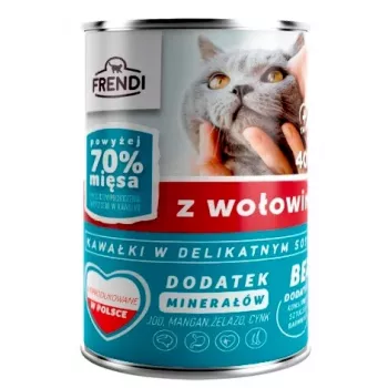 FRENDI šlapias kačių ėdalas su jautienos gabalėliais subtiliame padaže 400g