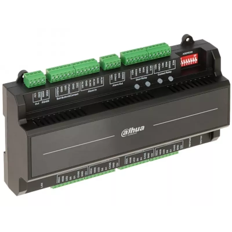 Durų valdiklis DAHUA ASC2202B-D — 2 durų plokštė, 12 V, 1,4 A, RS-485, 210×50×106 mm