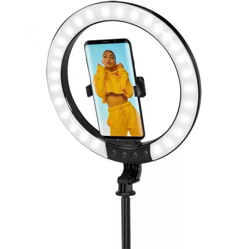 LogiLink išmaniojo telefono žiedinė šviesa su selfie lazda ir trikoju, DM 20 cm (AA0156)
