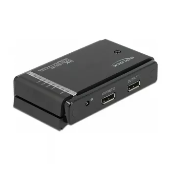 DELOCK DisplayPort 1.4 jungiklis 2 x 2 DisplayPort įėjimai į 1 x 2 DisplayPort išėjimai 8K