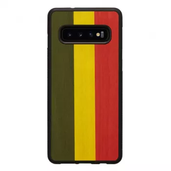 Dėklas Samsung Galaxy S10 man and wood reggae juodas – natūralios medienos apsauginis dangtelis