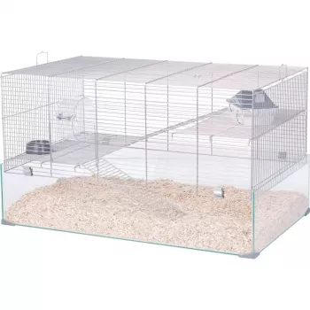 Narvas ZOLUX Neolife 80 (205664GRI) pelėms ir žiurkėms – 780×450×480 mm, plastikinis, tarpai tarp strypų 9 mm, su dubenėliu, pilkas