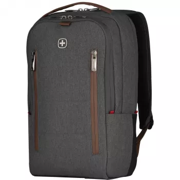 WENGER City Upgrade 40.64cm 16 inch nešiojamojo kompiuterio kuprinė su kryžminiu krepšiu pilka
