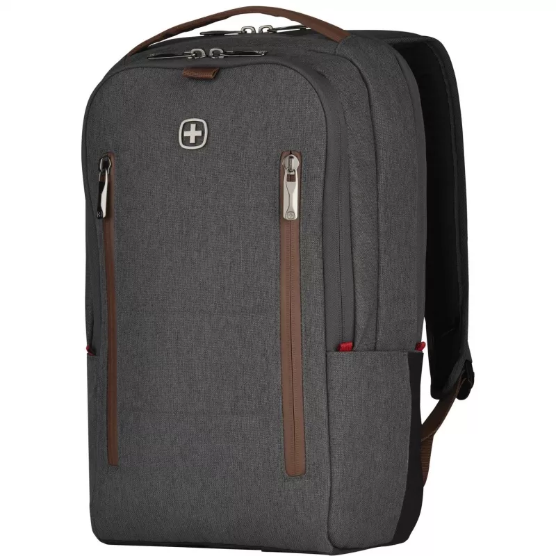 WENGER City Upgrade 40.64cm 16 inch nešiojamojo kompiuterio kuprinė su kryžminiu krepšiu pilka