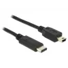 USB kabelis DeLOCK 83603 USB 2.0 1m USB C – Mini-USB B juodas