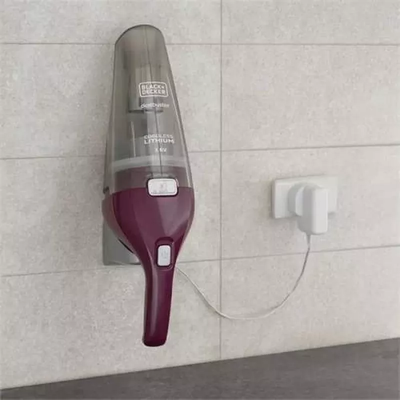 Nešiojamas dulkių siurblys Black & Decker NVC115W pilkai violetinis, be maišelio