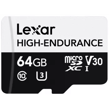 microSD High Endurance atminties kortelė 64GB C10 A1 U1 V30 100/35MB/s LEXAR