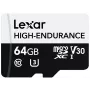 microSD High Endurance atminties kortelė 64GB C10 A1 U1 V30 100/35MB/s LEXAR
