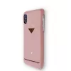 VixFox Card Slot Back Shell iPhone X/XS – rožinis apsauginis dėklas su kortelių kišene