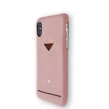 VixFox Card Slot Back Shell iPhone X/XS – rožinis apsauginis dėklas su kortelių kišene