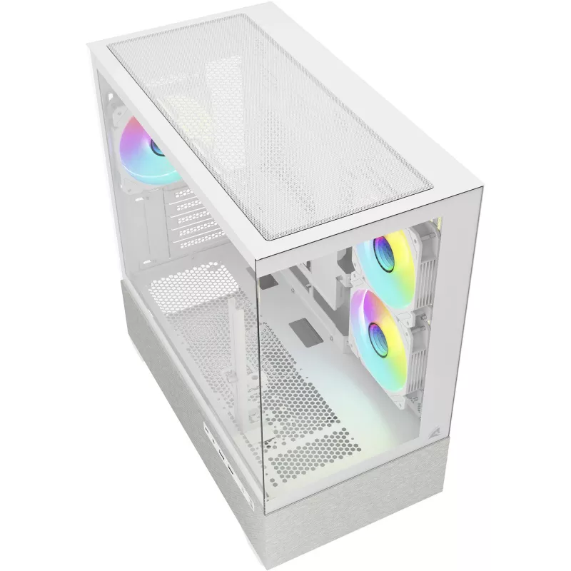 Korpusas Sharkoon MK7 ARGB mATX 2xStiklas Baltas