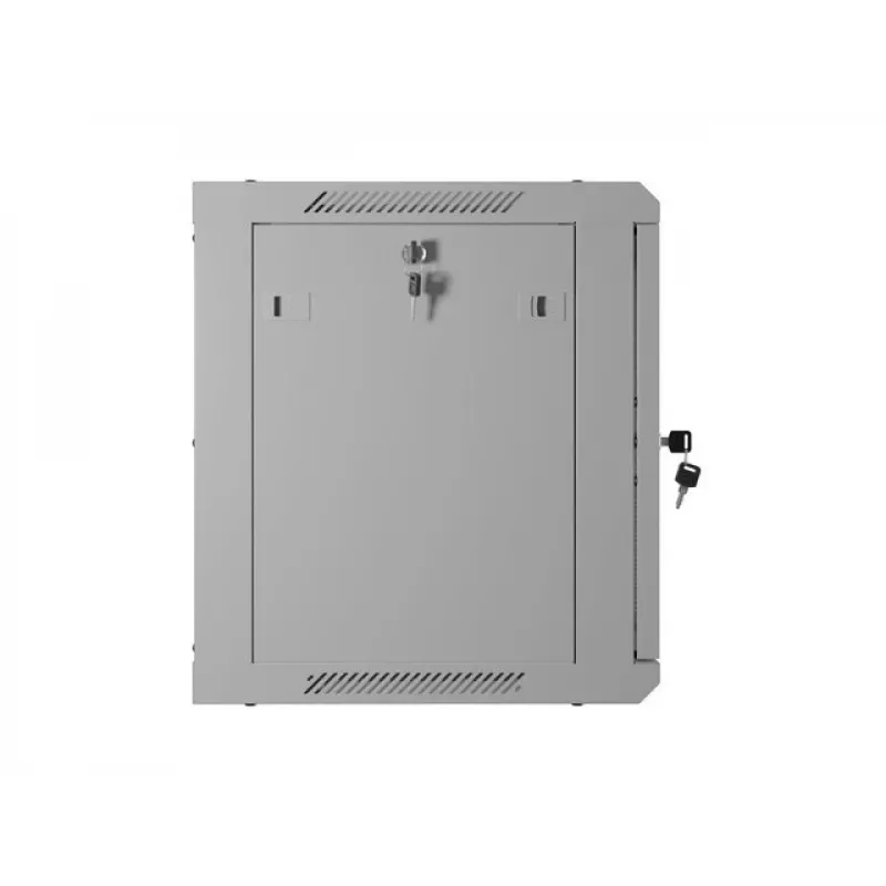 19 inch 9U 600x450 pilkas sieninis montavimo stovas su perforuotomis durelėmis