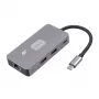 TB USB-C 7 viename adapterio šakotuvas HDMI USB SD/TF RJ45 (2500 Mbps) PD