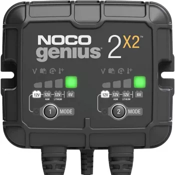 Baterijų įkroviklis NOCO GENIUS2X2 4A 2 bankai, 4A bendra, dvi nepriklausomos išvestys