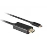 Vaizdo kabelio adapteris LANBERG CA-CMDP-10CU-0030-BK, 3 m, USB Type-C į DisplayPort, 4K@60Hz/144Hz palaikymas