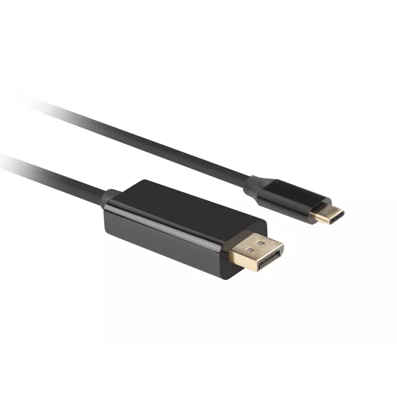 Vaizdo kabelio adapteris LANBERG CA-CMDP-10CU-0030-BK, 3 m, USB Type-C į DisplayPort, 4K@60Hz/144Hz palaikymas