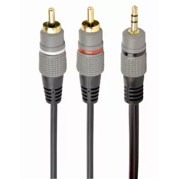 Garso kabelis 3.5 mm – 2 RCA, 2.5 m / auksuoti kontaktai CCA-352-2.5M GEMBIRD