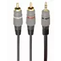 Garso kabelis 3.5 mm – 2 RCA, 2.5 m / auksuoti kontaktai CCA-352-2.5M GEMBIRD