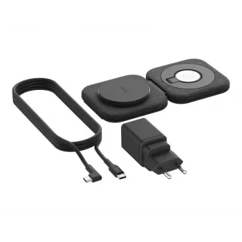 Belaidė 2-in-1 įkrovimo stotelė Belkin BOOSTCHARGE PRO QI2 WIZ026VFBK – greitasis belaidis telefono ir ausinių įkrovimas