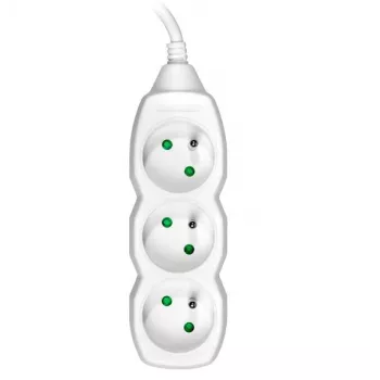 TRACER PowerCord ilginimo laidas 1,5 m 3 lizdai baltas