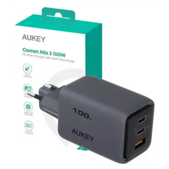 Comet Mix 3 sieninis įkroviklis PA-C5 3xUSB (2xUSB-C ir 1xUSB-A) 100W 5A QC5.0 PD3.0 AFC PPS FCP SCP