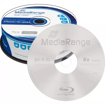 BD-R DL tuščias Blu-ray diskas MediaRange MR508 50 GB 25 vnt.