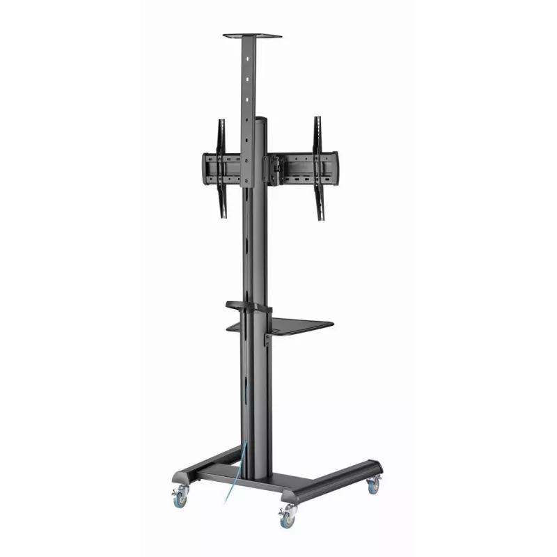 Grindinis TV stovas Gembird TVS-70T-02, 37–70 colių, 70 kg, VESA 200x200–600x400, pakreipimas ±5°/−12°, aukščio reguliavimas, ratukai, kabelių valdymas