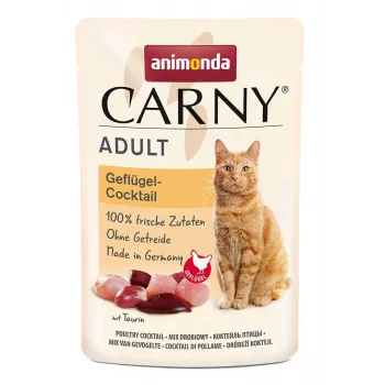 Šlapias ėdalas katėms Animonda Carny Poultry Cocktail 85 g – be grūdų, vištiena, antis, žąsis, suaugusioms katėms