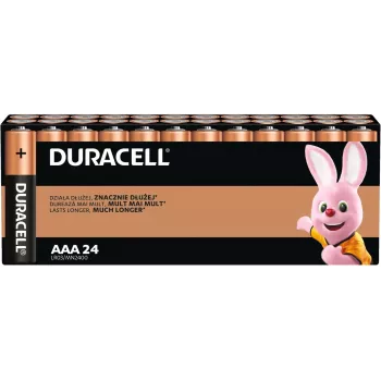 Duracell Basic AAA/LR3 šarminės baterijos – 24 vnt. pakuotė (AAA/LR03)