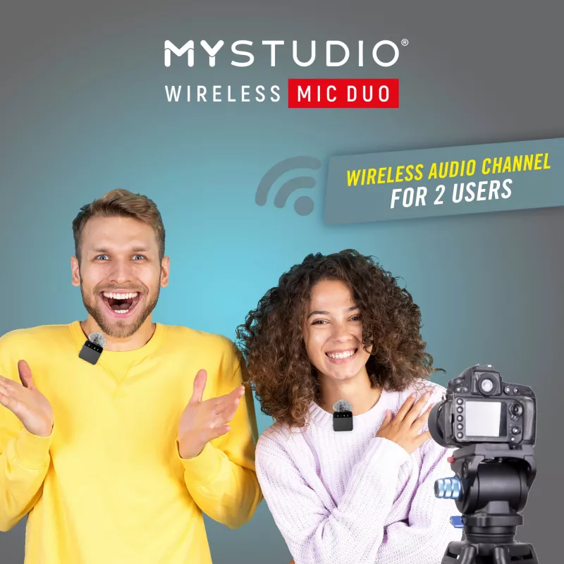 Easypix MyStudio Wireless Mic Duo 62022 – belaidė dviejų kanalų mikrofono sistema