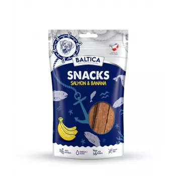 BALTICA Snacks Salmon with bananas – skanėstas šunims su lašiša ir bananais – 80 g