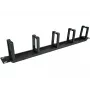 Alantec PK048 1U 19 inch kabelių organizatorius su šepečiu ir 5 plastikiniais laikikliais