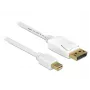 DisplayPort kabelis DeLOCK 83482 Mini DisplayPort 2 m Baltas