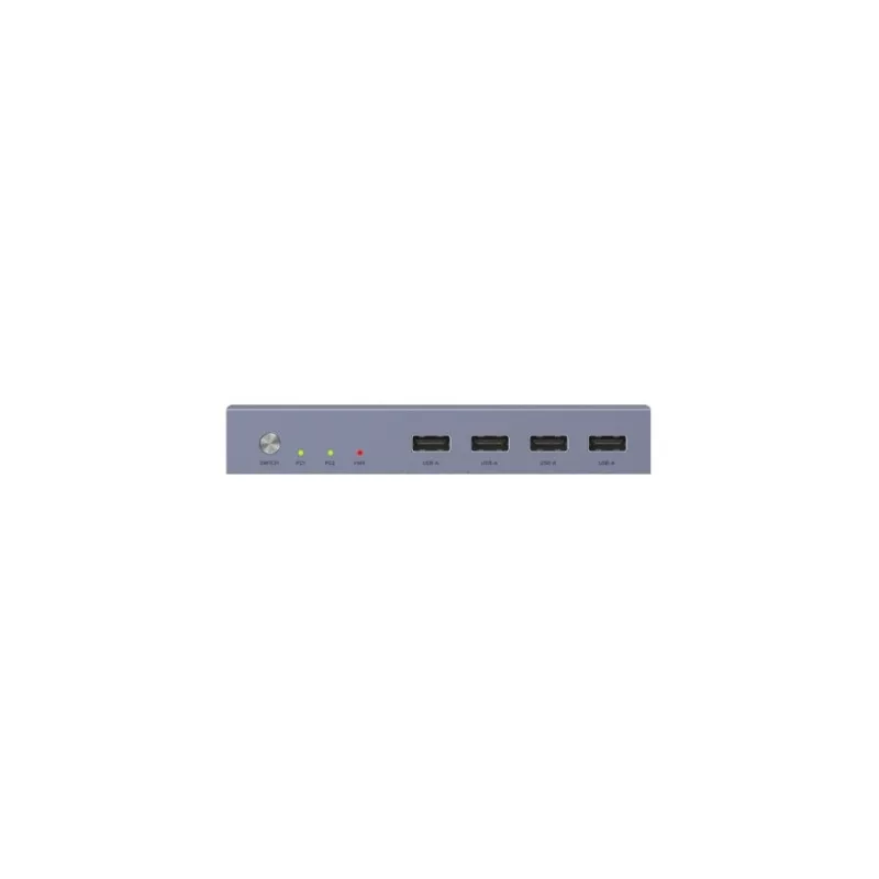 KVM jungiklis Unitek V307A USB HDMI 2 prievadai 4K Ultra HD 3840x2160@60Hz HDCP 2.2, metalinis korpusas, pilka