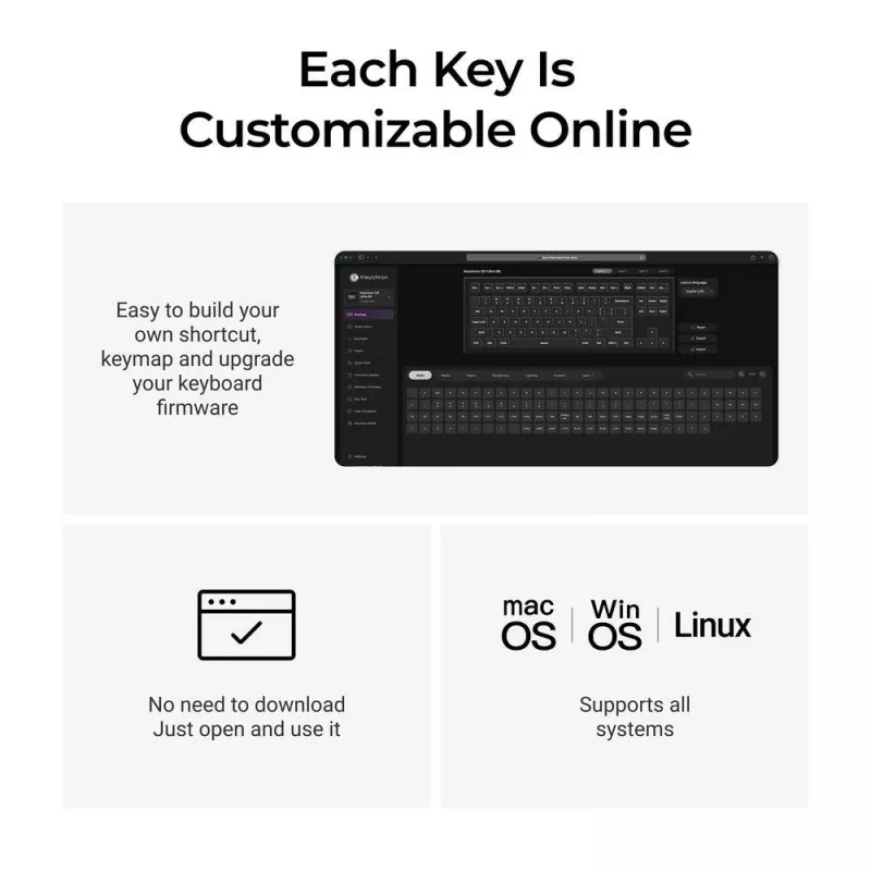 Belaidis klaviatūros rinkinys Q3 ULTRA/BLACK Q3U-M3 Keychron