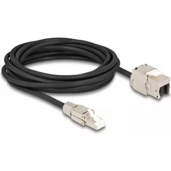 DeLOCK kabelis RJ45 kištukas lauko montavimui į Keystone modulį RJ45 lizdas Cat.6A 5 m