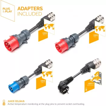 Juice Technology JUICE BOOSTER 3 air Country EU Traveller Set (antracitas/juoda, 1,4 - 11 kW, 3,1 metro laidas)