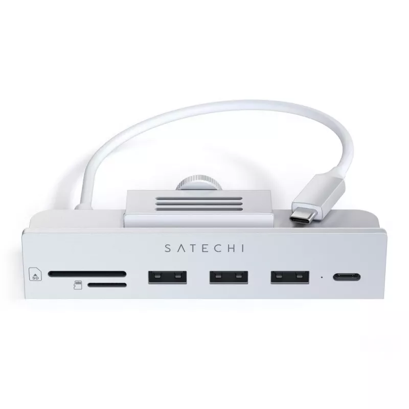 Satechi ST-UCICHS USB 3.2 Gen 1 Type-C dokas / prievadų replikatorius, USB-A prievadai, SD/MicroSD, sidabrinis